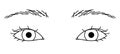 woman eyes, hidden double eyelid, Almond eyes, outline illustration Royalty Free Stock Photo